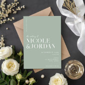 Modern Simple Chic Sage Green Wedding Kaart