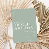 Modern Simple Chic Sage Green Wedding Kaart