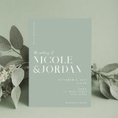 Modern Simple Chic Sage Green Wedding Kaart