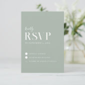 Modern Simple Chic Sage Green Wedding RSVP Kaartje (Staand voorkant)