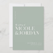 Modern Simple Chic Sage Green Wedding Save The Date (Voorkant)