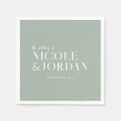 Modern Simple Chic Sage Green Wedding Servet (Voorkant)