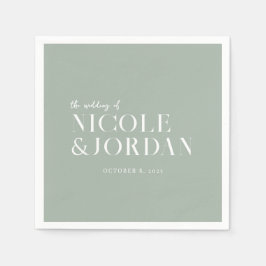 Modern Simple Chic Sage Green Wedding Servet