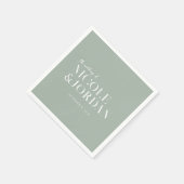 Modern Simple Chic Sage Green Wedding Servet (Hoek)