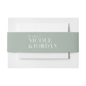 Modern Simple Chic Sage Green Wedding Uitnodigingen Wikkel (Voorkant Voorbeeld)