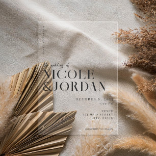 Modern Simple Chic Wedding Acryl Uitnodigingen