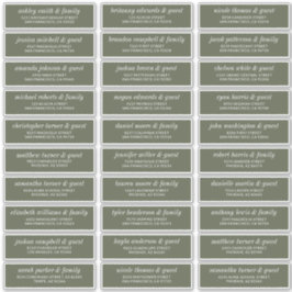 Modern Simple Chic Wedding Guest Names Address Sticker