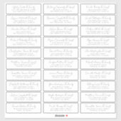 Modern Simple Chic Wedding Guest Names Address Sticker (Vel)