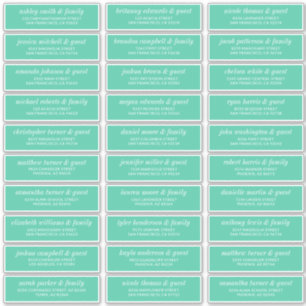 Modern Simple Chic Wedding Guest Names Address Sticker