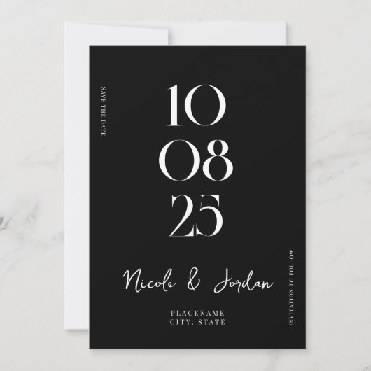 Modern Simple Chic Wedding Save The Date (Voorkant)