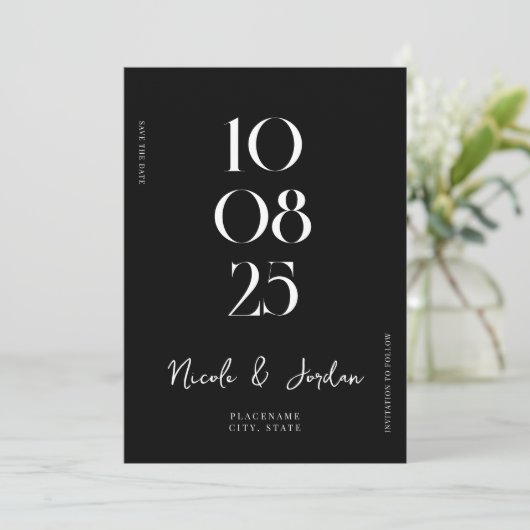 Modern Simple Chic Wedding Save The Date (Staand voorkant)