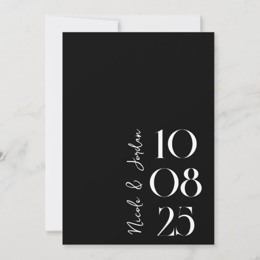Modern Simple Chic Wedding Save The Date (Achterkant)