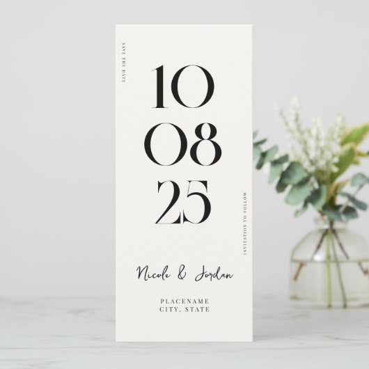 Modern Simple Chic Wedding Save The Date (Staand voorkant)