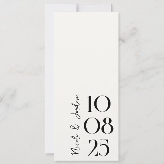 Modern Simple Chic Wedding Save The Date (Achterkant)