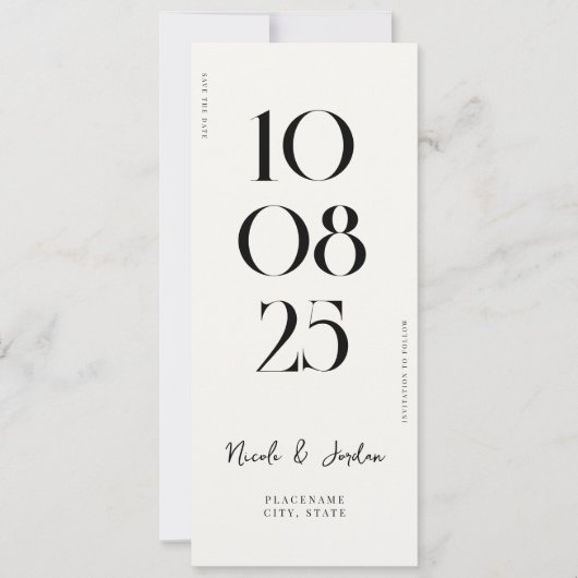 Modern Simple Chic Wedding Save The Date (Voorkant)