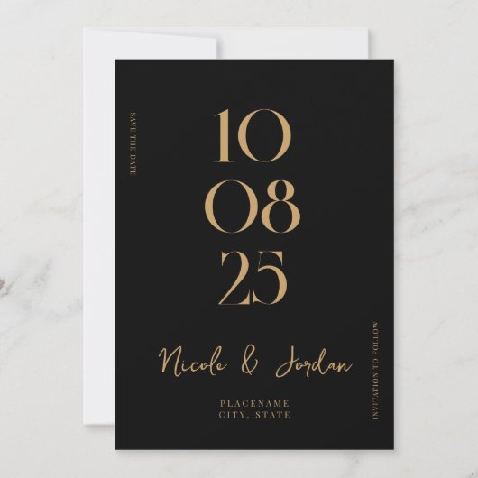 Modern Simple Chic Wedding Save The Date (Voorkant)