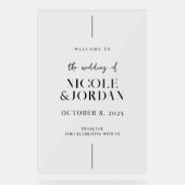 Modern Simple Chic Wedding Welkom Acryl Bord (Voorkant)