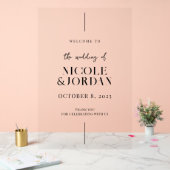 Modern Simple Chic Wedding Welkom Acryl Bord (Huwelijk)