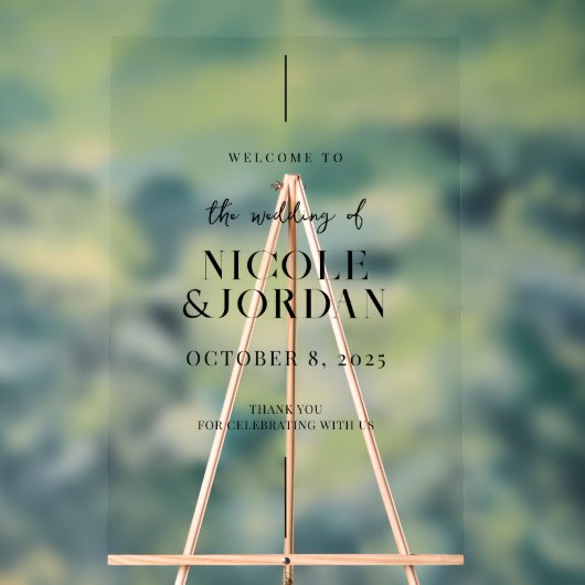Modern Simple Chic Wedding Welkom Acryl Bord (Neutraal)