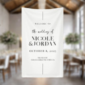 Modern Simple Chic Wedding Welkom Spandoek