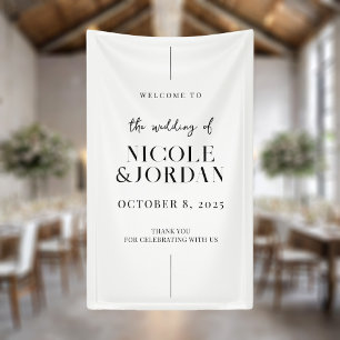 Modern Simple Chic Wedding Welkom Spandoek