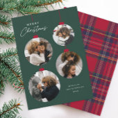 Modern Simple Christmas Ornament 4 Photo Feestdagenkaart