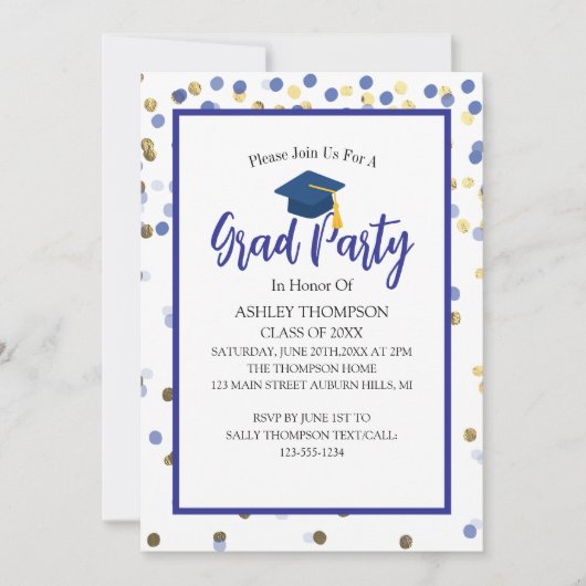 Modern Simple Class of 2025 Afstudeerder Party Inv Kaart (Voorkant)