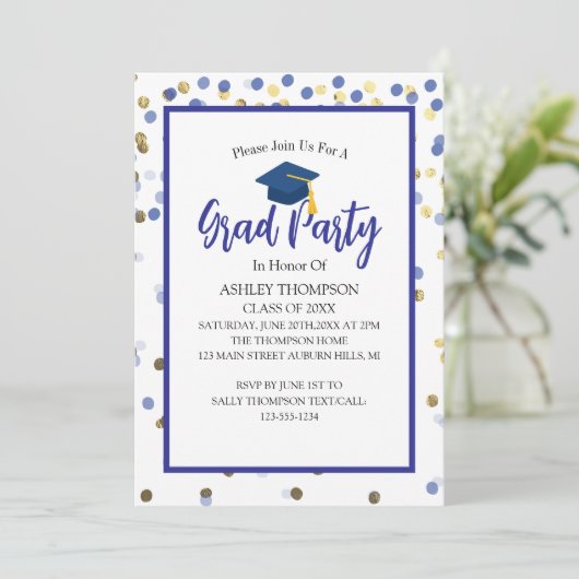 Modern Simple Class of 2025 Afstudeerder Party Inv Kaart (Staand voorkant)