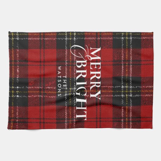 Modern Simple Classic Script Christmas Theedoek (Horizontaal)