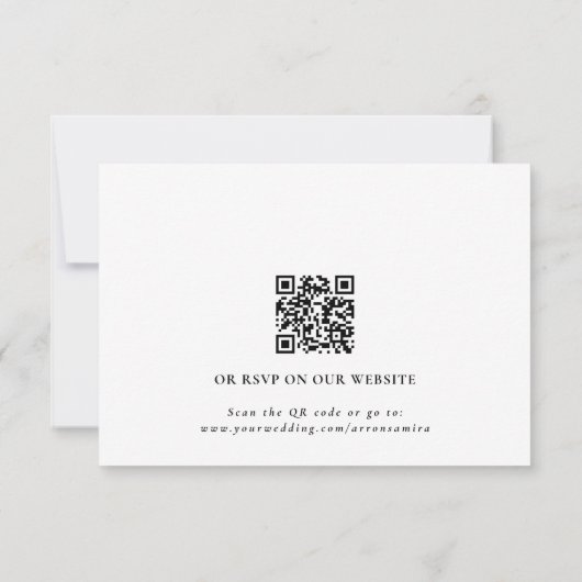 Modern Simple Classic Wedding QR Code RSVP (Achterkant)