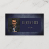 Modern Simple Classy Navy Gold Professional Foto Visitekaartje (Voorkant)