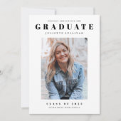 Modern Simple Clean Photo Afstuderen Kaart (Voorkant)