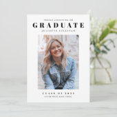 Modern Simple Clean Photo Afstuderen Kaart (Staand voorkant)