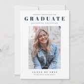 Modern Simple Clean Photo Afstuderen Kaart (Voorkant)