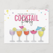 Modern Simple Cocktail Party Minimalist Invitation Briefkaart (Voorkant)