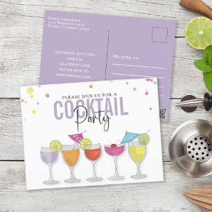 Modern Simple Cocktail Party Minimalist Invitation Briefkaart