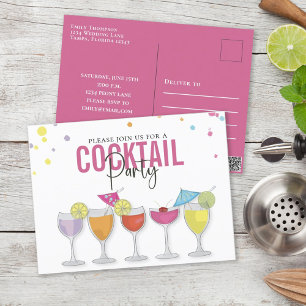 Modern Simple Cocktail Party Minimalist Invitation Briefkaart