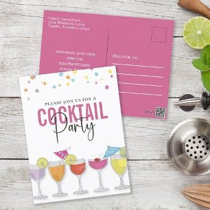 Modern Simple Cocktail Party Minimalist Invitation Briefkaart