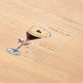 Modern Simple Cocktail Themed Mocha Bridal Shower Acryl Uitnodigingen (Laagn)