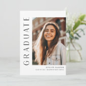 Modern Simple College High School Photo Afstuderen Kaart (Staand voorkant)