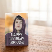 Modern Simple Cool Custom Photo Birthday Greeting Kaart
