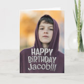 Modern Simple Cool Custom Photo Birthday Greeting Kaart (Voorkant)