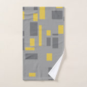 Modern, simple, cool geometric yellow gray pattern handdoek (Handdoek)