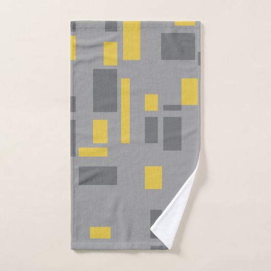 Modern, simple, cool geometric yellow gray pattern handdoek (Handdoek)