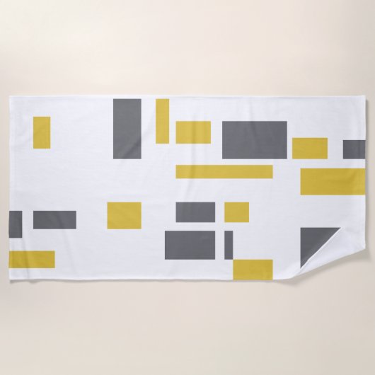 Modern, simple, cool geometric yellow gray pattern strandlaken (Voorkant)