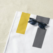 Modern, simple, cool geometric yellow gray pattern strandlaken (In situ)