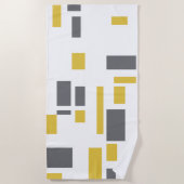 Modern, simple, cool geometric yellow gray pattern strandlaken (Voorkant)
