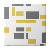 Modern, simple, cool geometric yellow gray pattern tegeltje (Voorkant)