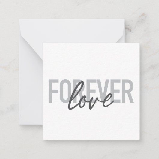 Modern, simple, cool typography of Forever Love Notitiekaartje (Voorkant)
