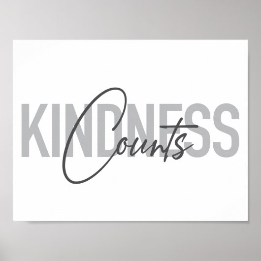 Modern, simple, cool typography of Kindness Counts Poster (Voorkant)